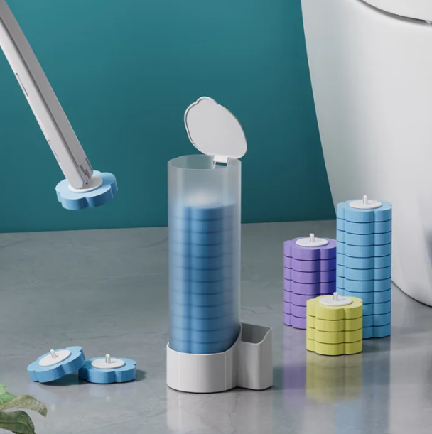 Універсальна настінна щітка для унітазу зі змінними насадками ∙ Система одноразового очищення унітазу ToiletWand - мініатюра 5