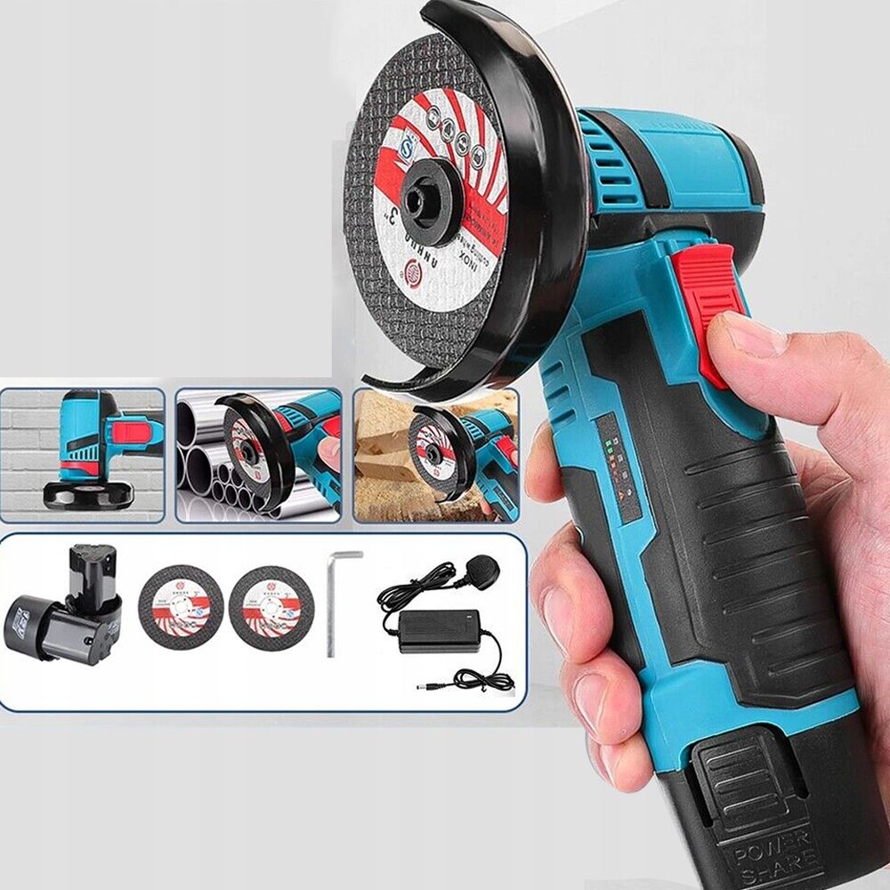 Мініболгарка акумуляторна з двома дисками та знімними акумуляторами Li-ion 2 х 12V в кейсі - мініатюра 5