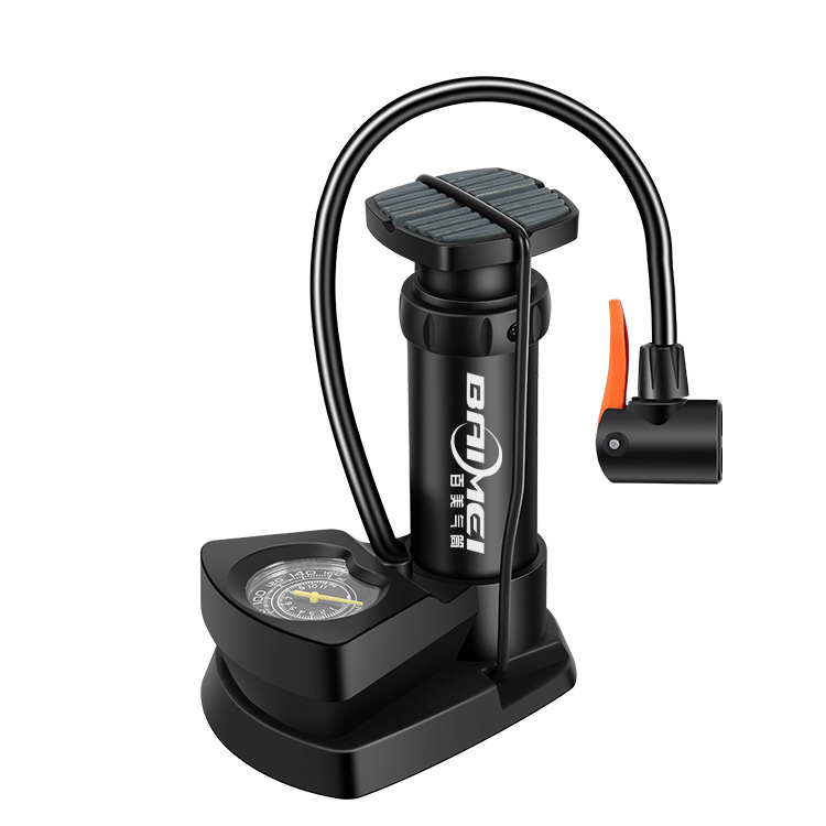 Портативний ножний насос високого тиску з манометром для велосипедів, матраців - мініатюра 5