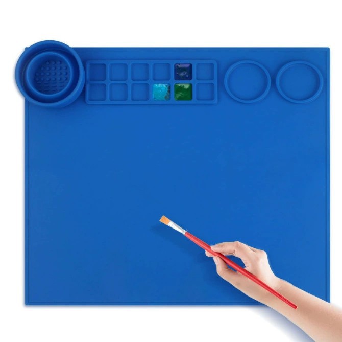 Силіконовий килимок для малювання та творчості з палітрою для змішування фарб - мініатюра 2
