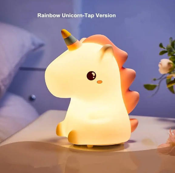 Силіконовий нічник - світильник Єдиноріг з сенсорним керуванням LED USB Cute Unicorn - мініатюра 4