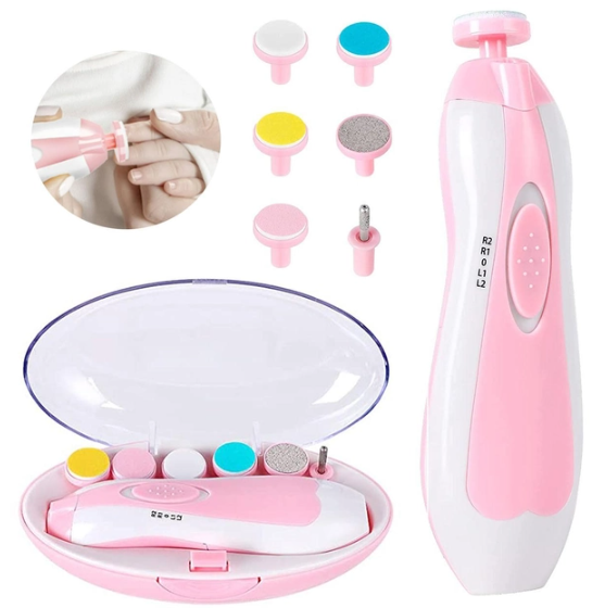 Дитячий триммер для нігтів 6 в 1 Манікюрний набір для дітей та дорослих з насадками для шліфування та полірування в комплекті - мініатюра 7