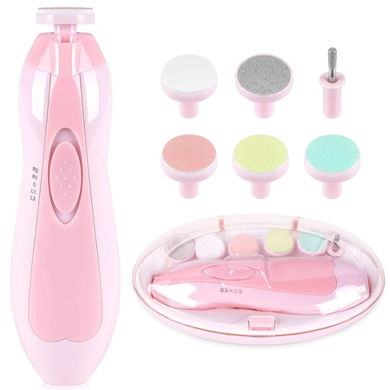 Дитячий триммер для нігтів 6 в 1 Манікюрний набір для дітей та дорослих з насадками для шліфування та полірування в комплекті - мініатюра 8