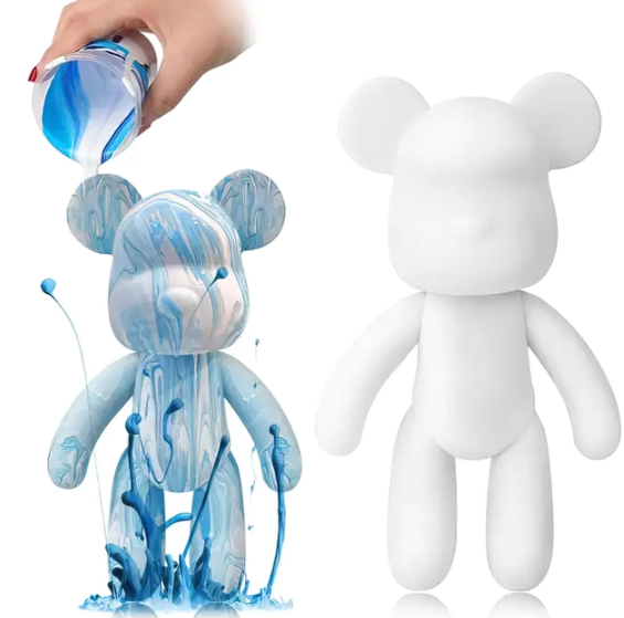 Флюїдне ведмежа Fluid Bear Bearbrick з фарбами, 23 см · Набір для творчості DIY Мишка Зроби сам