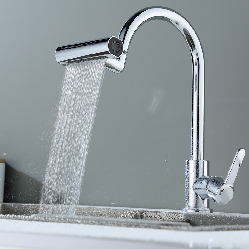 Водозберігальна насадка SHOWER HEAD на кухонний кран з широкою лійкою – розпилювачем та обертанням 360° - мініатюра 4