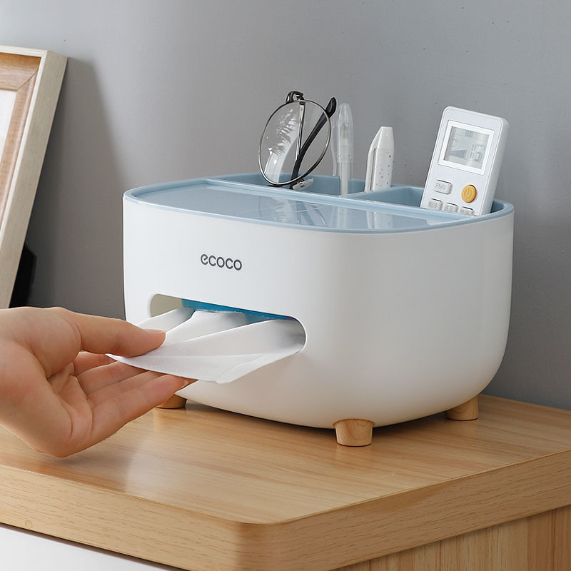 Настільний органайзер Ecoco Tissue з диспенсером для серветок та відсіками для зручного зберігання аксесуарів - мініатюра 5