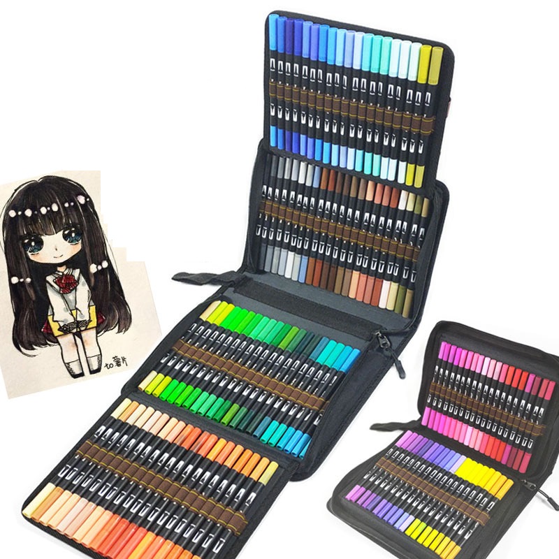 Професійний набір двосторонніх акварельних маркерів, 60 шт - мініатюра 3