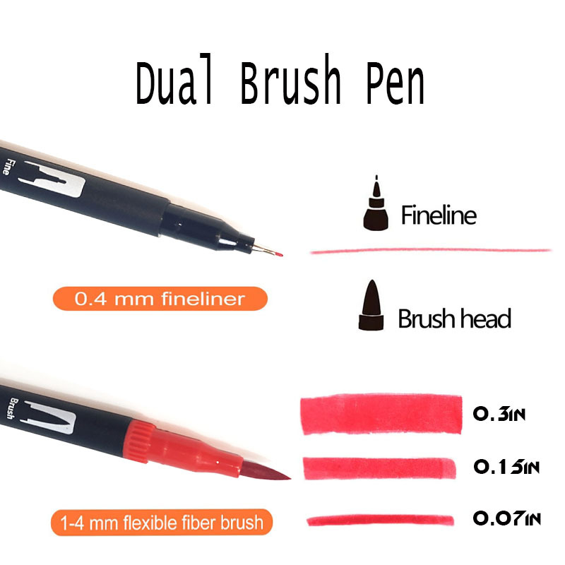 Професійний набір двосторонніх акварельних маркерів, 60 шт - мініатюра 4