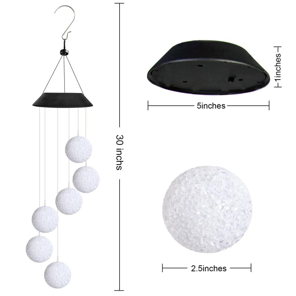 Садова підвісна лампа з LED кулями на сонячній батареї - мініатюра 5