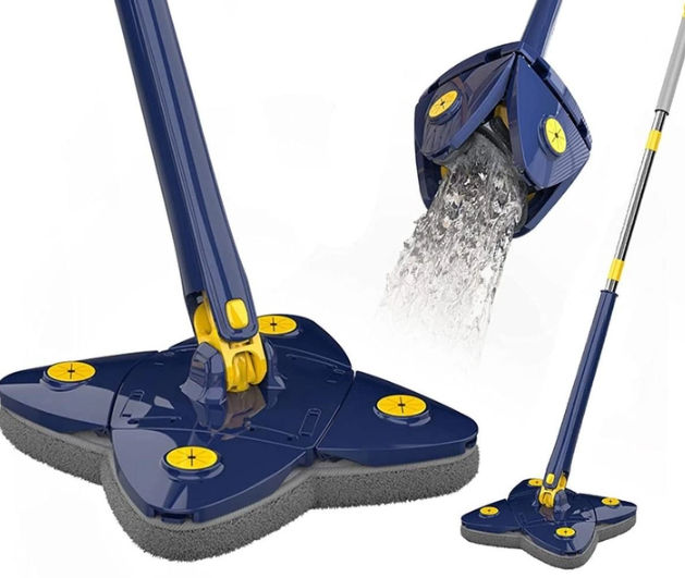 Квадратна регульована швабра з віджимом з телескопічною ручкою для збирання - мініатюра 4
