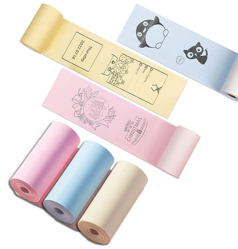 Набір кольорового термопаперу для друку портативного принтера, 3 рулони - мініатюра 3