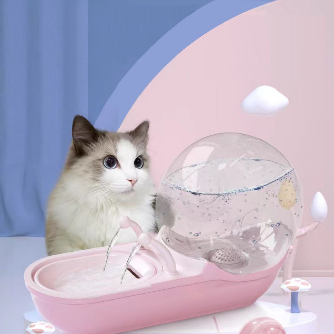 Автоматична напувалка з фонтанчиком Snail Pet USB для домашніх тварин ∙ Домашній питний фонтан у формі равлика для котів та собак, 4,5 л