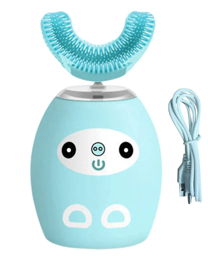 Дитяча зубна щітка U-shaped electric toothbrush ∙ Електрична ультразвукова силіконова щітка – капа для дітей - мініатюра 3