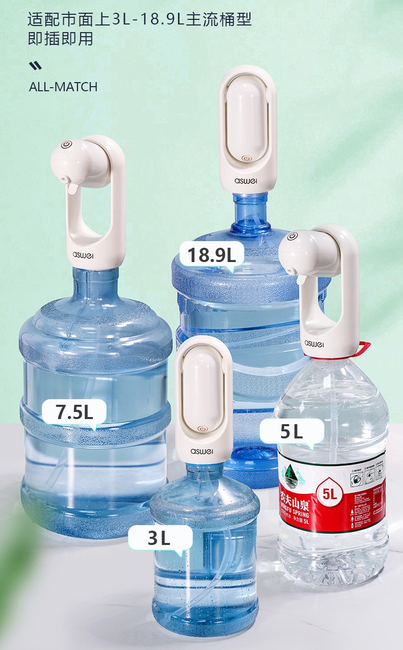 Автоматична помпа для води Suction Pump Електричний диспенсер води на сулію 3-18,9 л - мініатюра 5