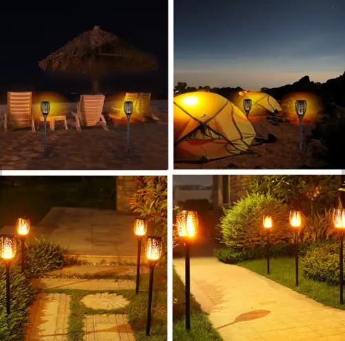 Ліхтар садовий на сонячній батареї Solar flame, 60 см - мініатюра 6