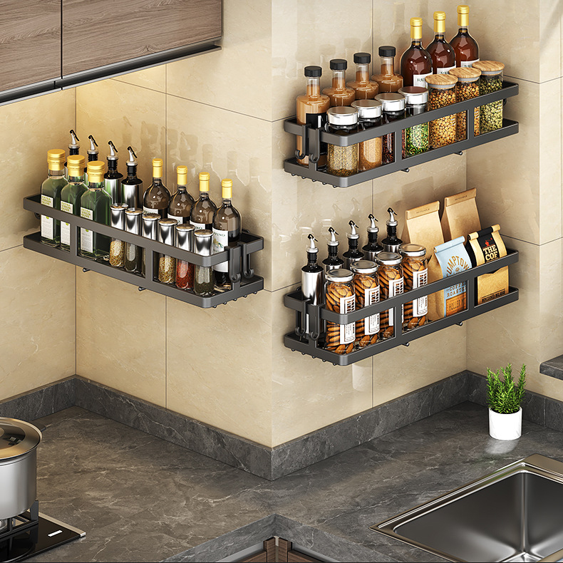 Багатофункціональна полиця - органайзер для спецій та приправ · Настінна підвісна полиця для кухні / ванної кімнати