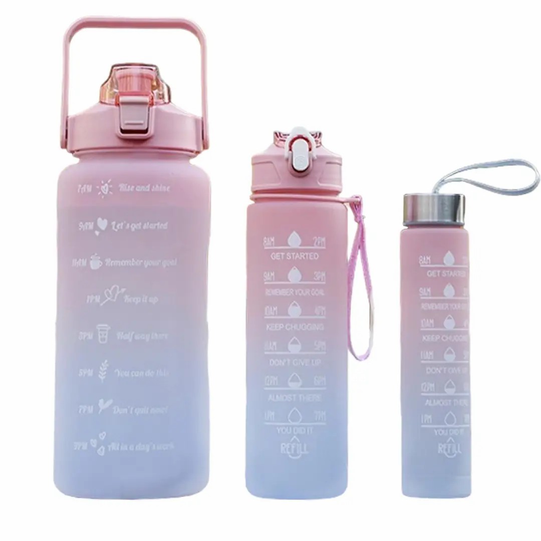 Спортивні пляшки для води 3 в 1 · Комплект пляшок для спорту та відпочинку (2л, 900 мл, 500 мл)