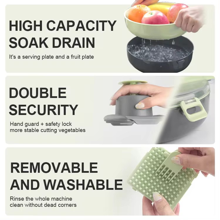 Овочерізка Vegetable Cutter 10 в 1 з кошиком-друшлагом - мініатюра 6