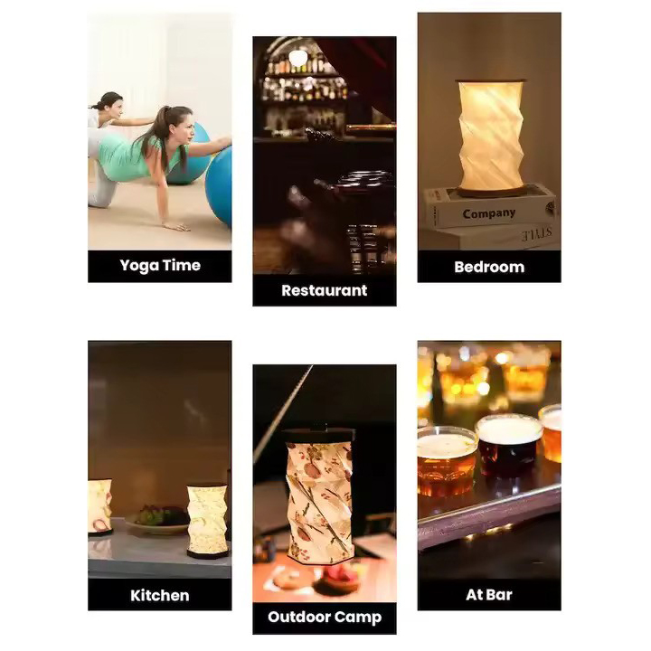 Настільний обертовий світильник - нічник Rotating lamp USB з вбудованим акумулятором і сенсорним керуванням - мініатюра 8