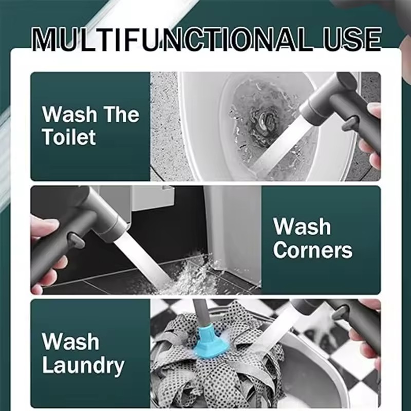 Гігієнічна система для біде Handheld Bidet Sprayer Water Jet Туалетний душ - змішувач з лійкою для біде - мініатюра 4