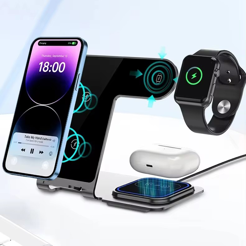 Бездротова зарядна станція 3 в 1 - мініатюра 2