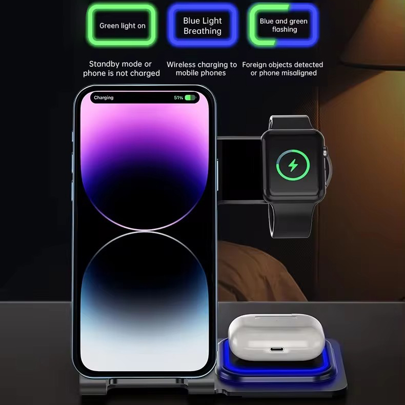 Бездротова зарядна станція 3 в 1 - мініатюра 6