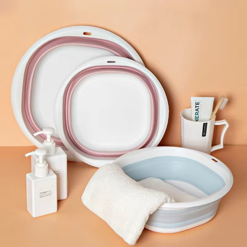 Складаний силіконовий таз на 6 літрів · Універсальний розкладний кошик - тазик з ручками