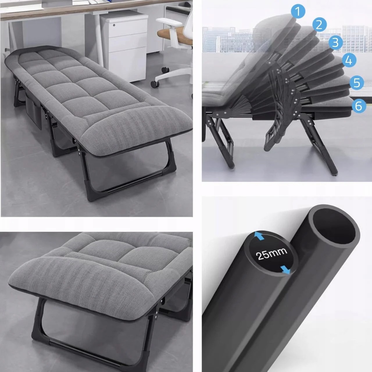 Туристичний розкладний шезлонг з металевим каркасом 180х56х30см, 4,5кг - мініатюра 4