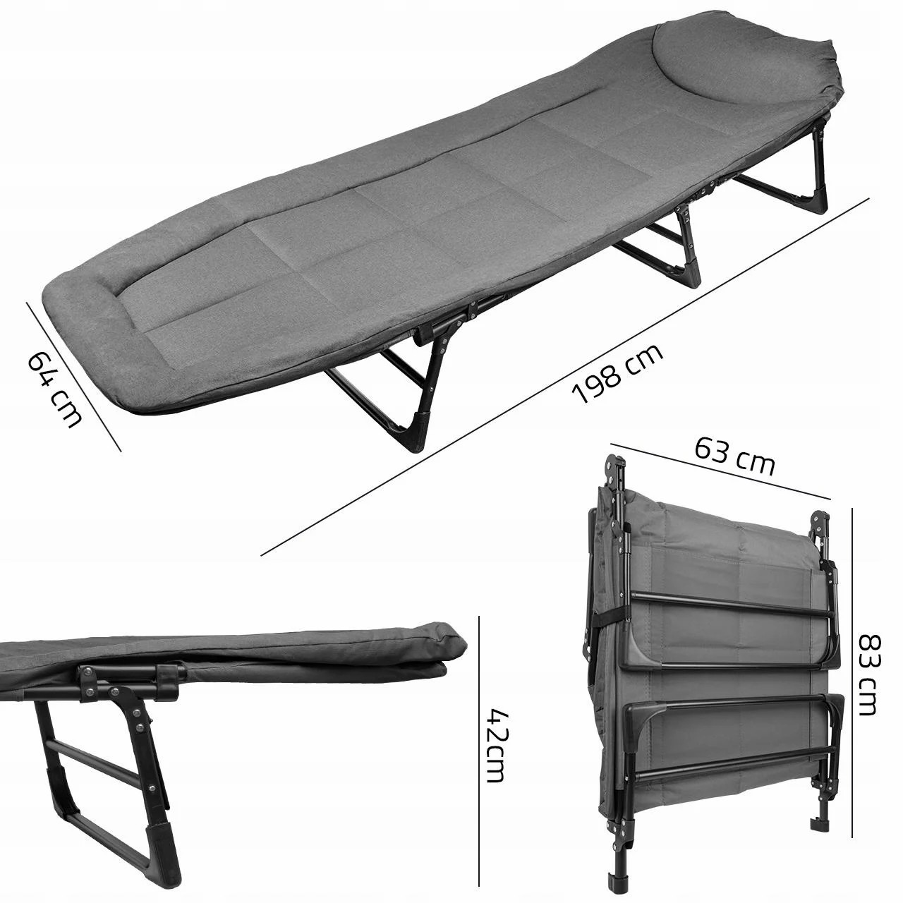 Туристичний розкладний шезлонг з металевим каркасом 180х56х30см, 4,5кг - мініатюра 6