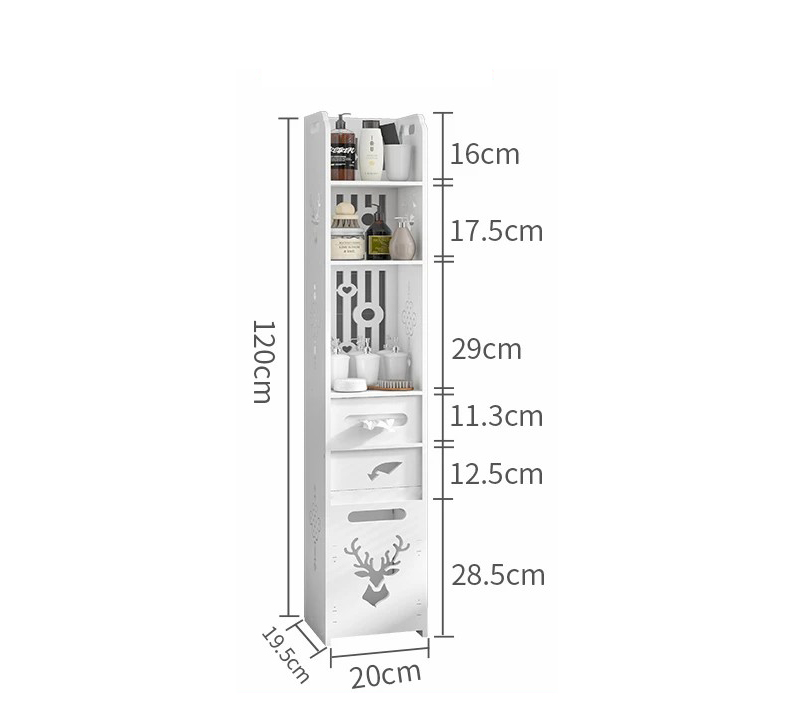 Полиця-стелаж для ванної кімнати та туалету PK-08 - мініатюра 6