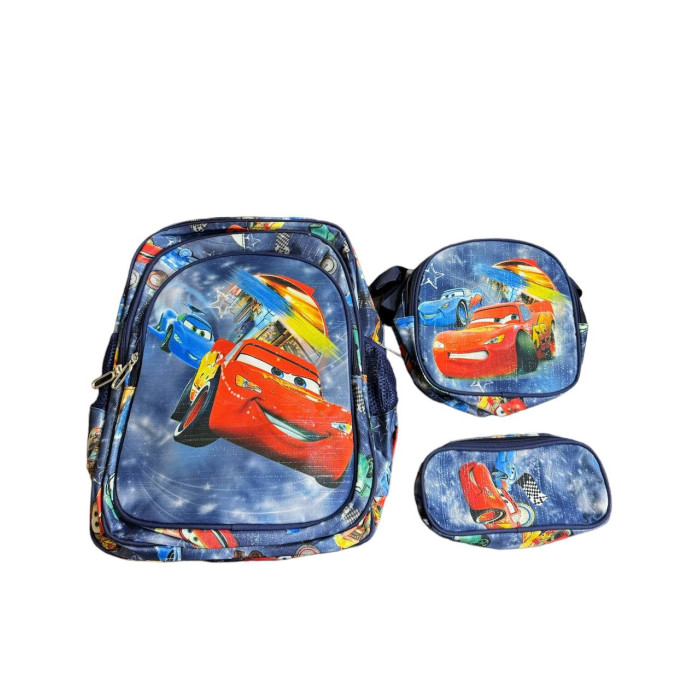 Дитячий рюкзак для хлопчиків Тачки / Людина-павук · Шкільний учнівський рюкзак 3 в 1 Спайдермен