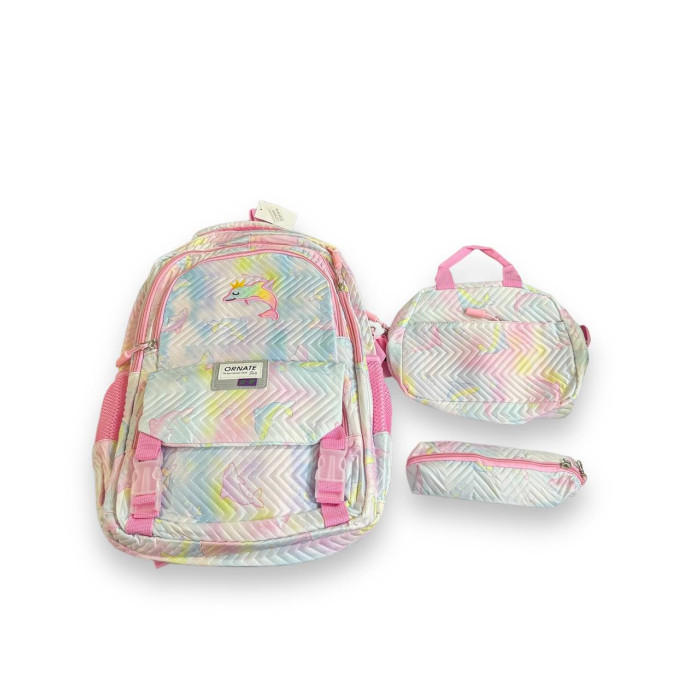 Дитячий рюкзак для дівчаток / Дельфінчик · Шкільний учнівський рюкзак 3 в 1 для дівчаток