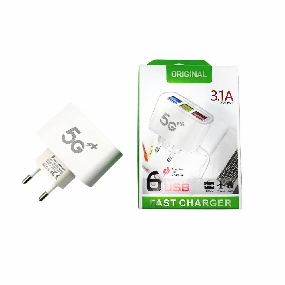 Блок живлення на 6 USB портів FAST CHARGER 3.1А 5G - мініатюра 5