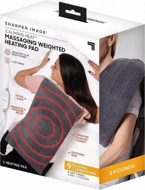 Зігрівальна електрична масажна підстилка – грілка MASSAGING WEIGHTED HEATING PAD від болю в спині - мініатюра 6