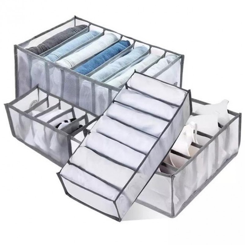 Набір органайзерів для одягу та білизни · Універсальний органайзер для гардеробу з кишеньками для зберігання, 4 в 1