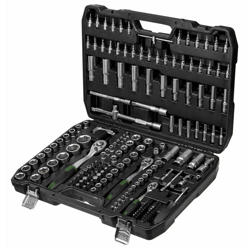 Набір інструментів 172 предмета · Універсальний набір ключів, головок, тріскачок, біт для дому, гаража, авто