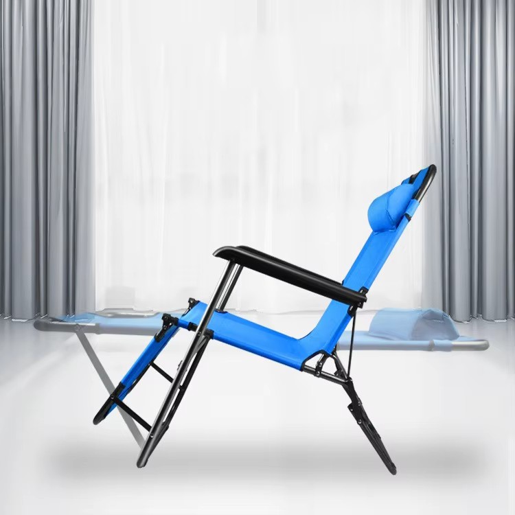 Розкладне пляжне крісло-шезлонг лежак для дачі, саду, тераси, 178x60x80 см - мініатюра 4