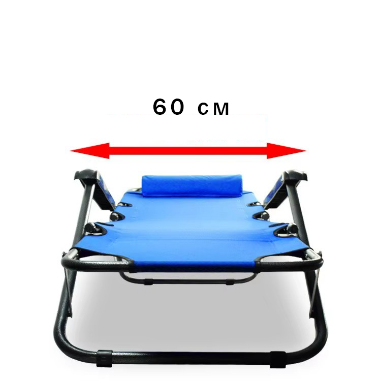 Розкладне пляжне крісло-шезлонг лежак для дачі, саду, тераси, 178x60x80 см - мініатюра 6