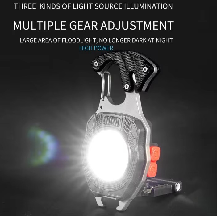 Багатофункціональний туристичний мультитул з LED ліхтариком на карабіні 5147 - мініатюра 6