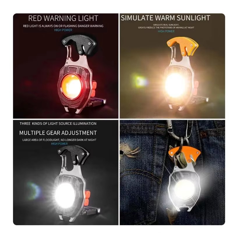 Багатофункціональний туристичний мультитул з LED ліхтариком на карабіні 5147 - мініатюра 7