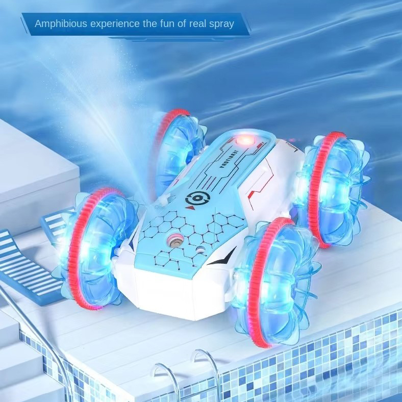 Трюкова машинка – перевертень Amphibious Stunt на пульті ДУ з функціями руху по воді, ефектом диму та підсвічуванням - мініатюра 2