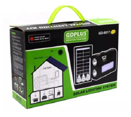 Система освітлення із сонячною панеллю та трьома лампочками GDLite GD 8017 - мініатюра 6