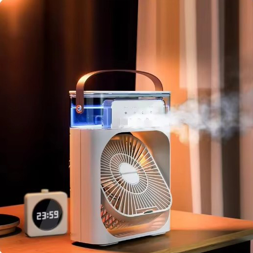 Настільний вентилятор з функцією зволожувача Air Cooler Fan Міні вентилятор - кондиціонер з відділенням для льоду - мініатюра 2