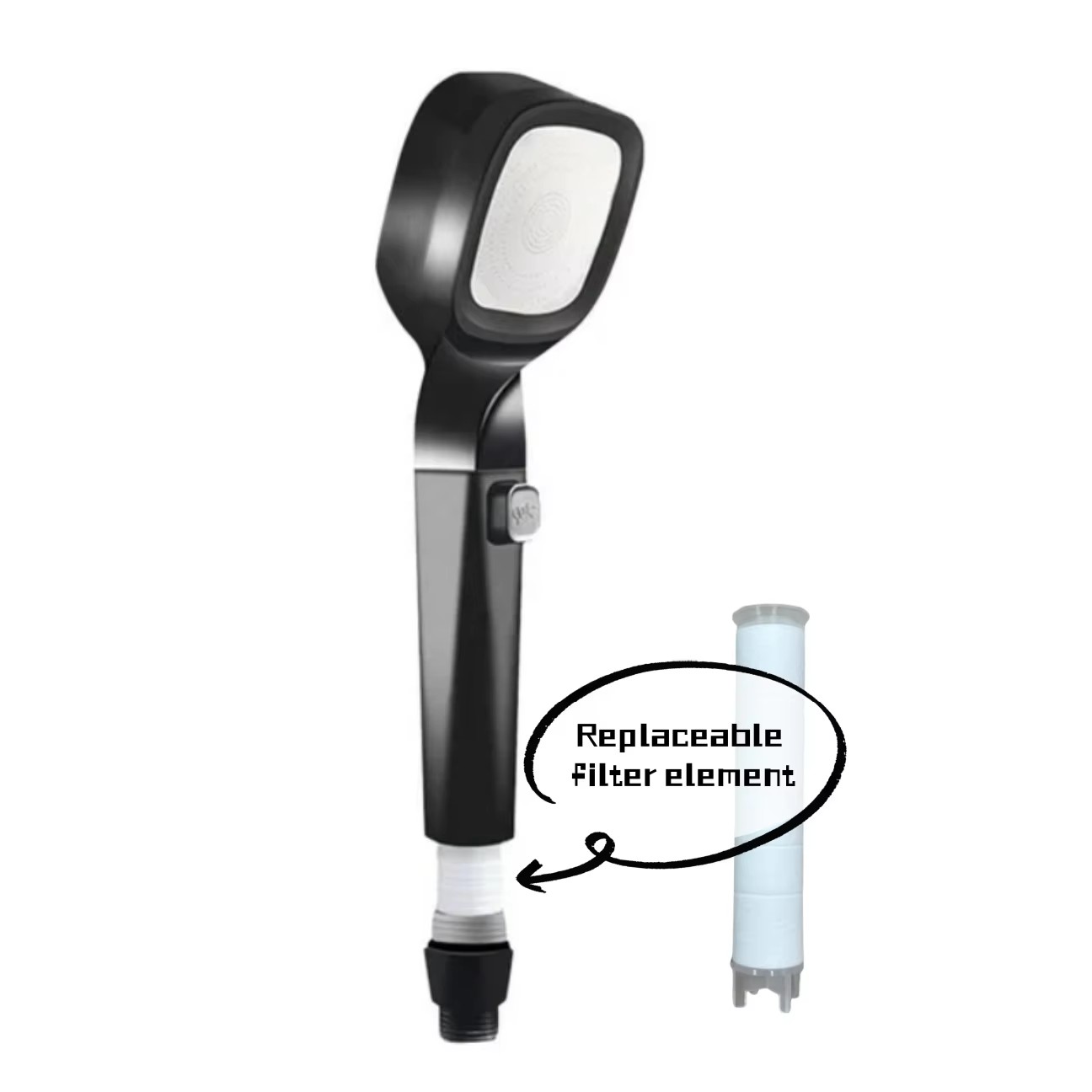 Насадка для душу Quadro Shower Head з 4 режимами та фільтром - мініатюра 3