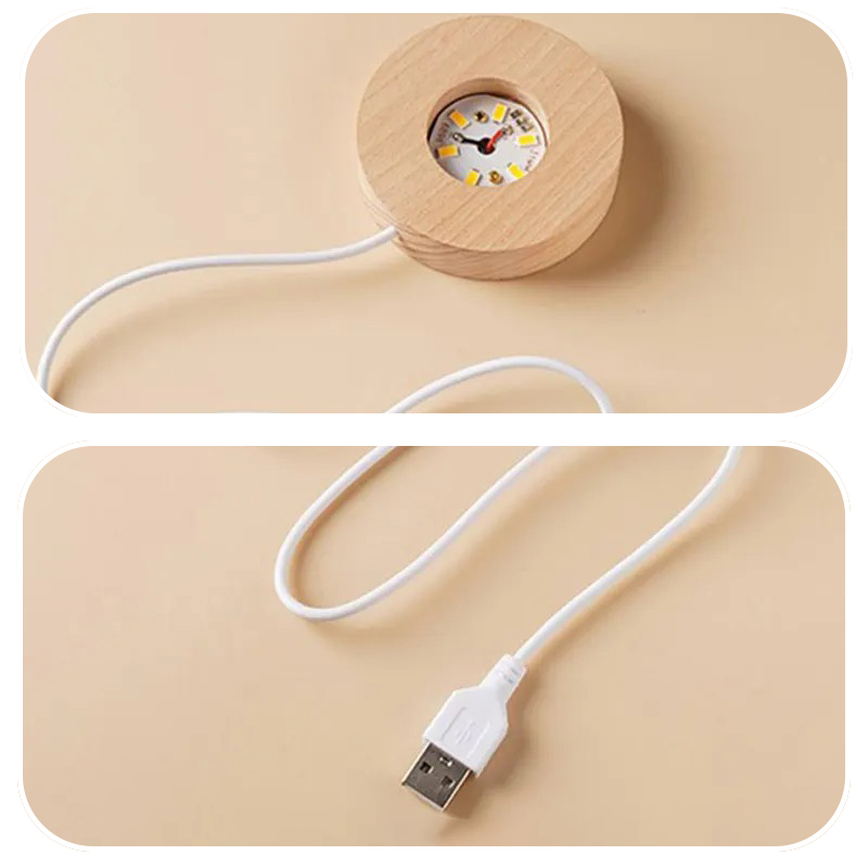 Декоративний 3D нічник Кришталева Куля 8 см - мініатюра 6