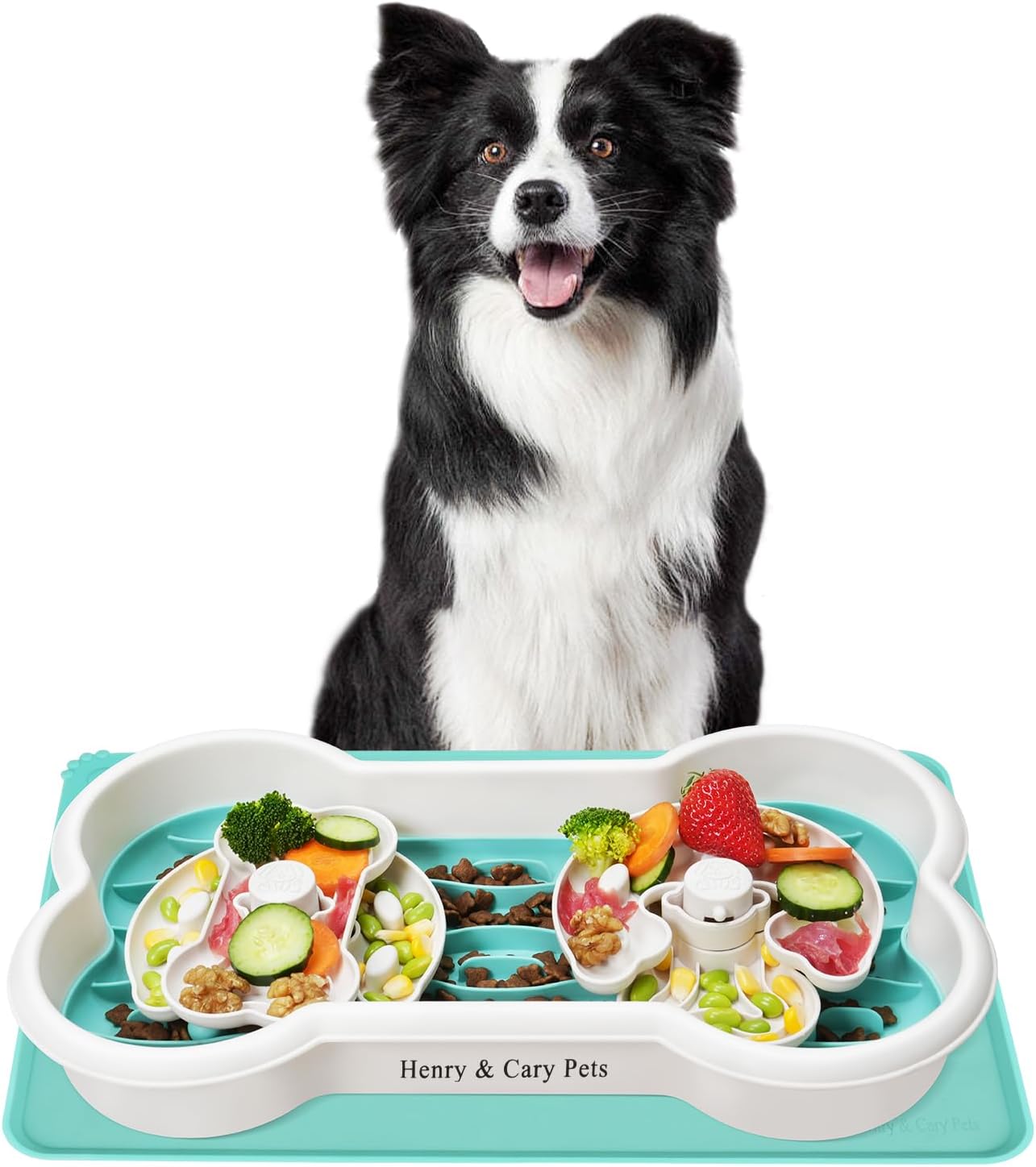 Миска для годування собак у вигляді кісточки Henry & Cary · Годівниця-дозатор із силіконовим килимком для повільного годування для собак