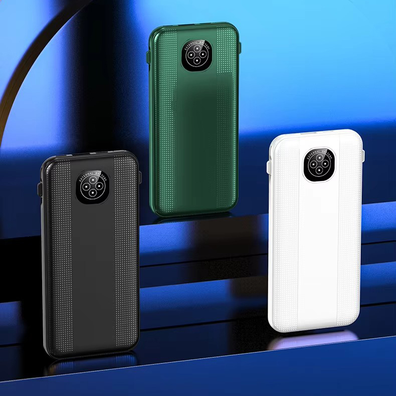 Повербанк Mobile Power YM-362 · Зовнішній акумулятор 20000 мА/год · Power Bank із вбудованим кабелем