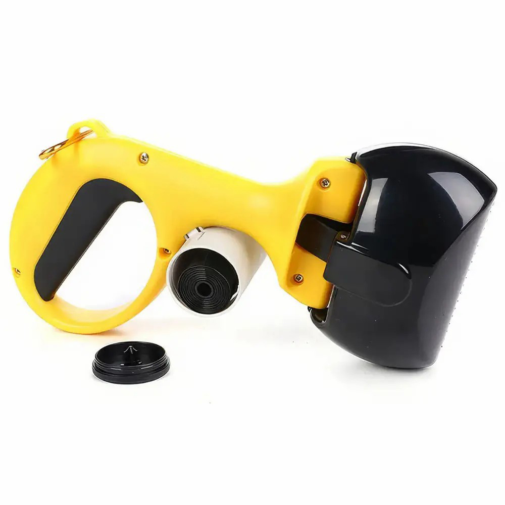 Автоматичний совок для прибирання за собакою Pooper Scooper Medium 25 x 11 x 9 см · Щипці для прибирання з карабіном та мішками в комплекті