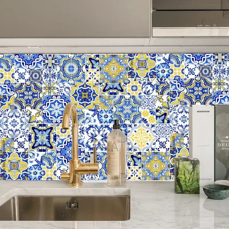 Самоклеюча кухонна плівка Орнамент, 60 x 200 см · Клейка плівка для будь-яких поверхонь зі східним візерунком