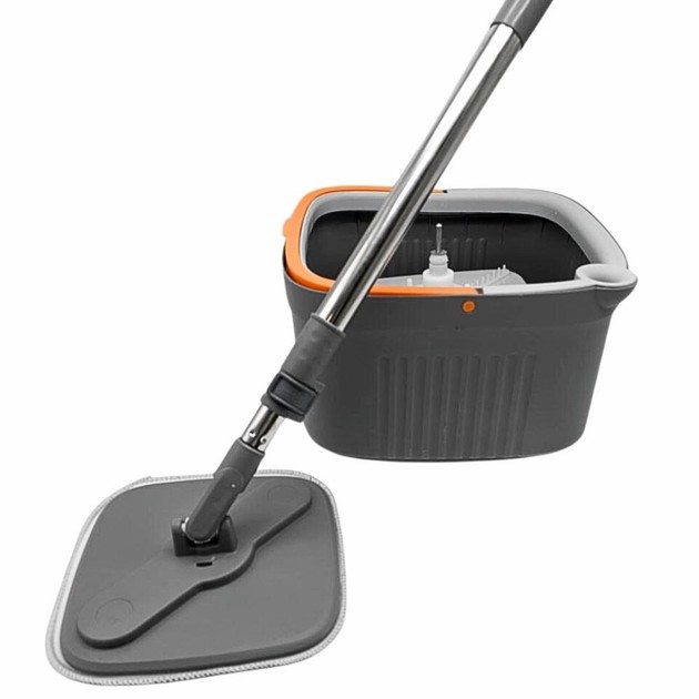 Швабра з відром - центрифугою 6 л · Комплект для прибирання квадратне відро з автовіджимом та швабра